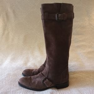 Tods Suede Riding Moto Boots with Buckles
